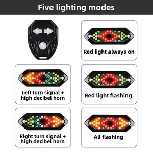 Kit de feux antibrouillard LED pour vélo de montagne électrique, clignotants de guidon, feux arrière, étanche IPX6, <span class=keywords><strong>batterie</strong></span> rechargeable - Product Image 3