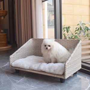 โซฟาสำหรับสัตว์เลี้ยงแบบทันสมัย/หวาย/เตียงโซฟาหวายสำหรับสัตว์เลี้ยงบ้านสุนัขโซฟาสัตว์ขนาดเล็กในร่มและกลางแจ้ง - Product Image 4