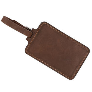 Hot Selling Luxury Fashionable Genuine Leather Luggage Tag Crazy Horse Finish Durable Personalized Eco-Friendly Handmade Premium - Product Image 3