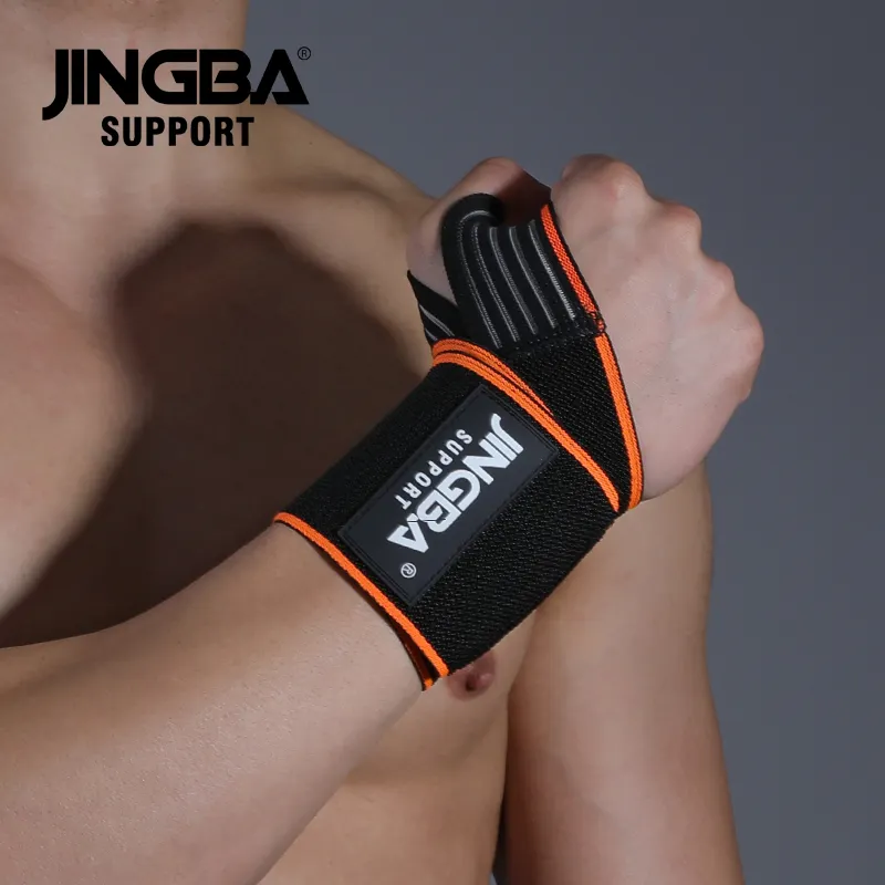 JINGBA Custom Logo New Premium Wrist strips Lifting Straps Professional Grade Heavy Duty hand wrist wraps