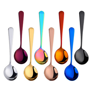 Muỗng Giác Hơi Cà Phê Kim Loại Hàn Quốc Muỗng Súp Tròn Bằng Thép Không Gỉ 18/0 Có Logo Tùy Chỉnh - Product Image 1