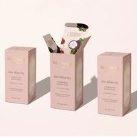 Boîtes en carton pliables écologiques recyclables personnalisées, imprimées en offset, emballages carrés pour cosmétiques et soins de la peau, logo personnalisé, sérum