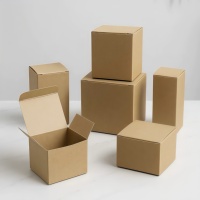 Boîtes rigides en papier kraft réutilisables pour la livraison à emporter, avec impression de logo personnalisable, emballage d'expédition et de rangement pour bougies et cadeaux