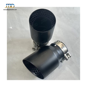 Puntas de <span class=keywords><strong>escape</strong></span> universales de fibra de carbono de salida única estilo AK para tubos de punta de cola estilo <span class=keywords><strong>Akrapovic</strong></span> - Product Image 2