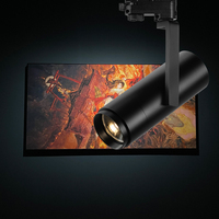Spot LED sur rail moderne 24W avec zoom, angle réglable, puce COB en aluminium, base magnétique, AC110-240V, pour hôtels et magasins, CRI97 4000K