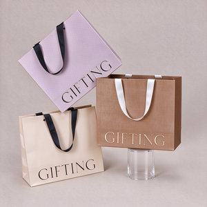 Luxury Custom Logo Cosmetic <b>Gift</b> Bag - Eco-Friendly Textured Specialty Paper Tote Packaging for Beauty Retail OEM Wholesale - Product Image 2