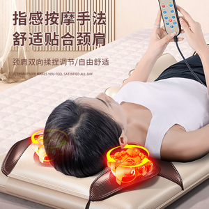 Intelligent Airbag Massage Mattress Full Body Neck Shoulder Kneading Electric Backrest Cushion With Heat Therapy <b>Timer</b> Beige - Product Image 3