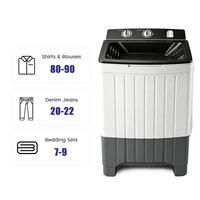 Machine à laver semi-automatique à cuve unique de 15 kg, fournisseur chinois, avec couvercle en plastique transparent et logo personnalisé