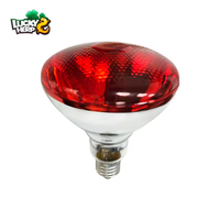 LuckyHerp Lampe infrarouge en verre rouge pour reptiles, lumière chauffante jour/nuit 250W, style classique, pour poulets et reptiles, usage intérieur