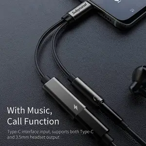 2 in typ c zu 3,5 mm schnelles aufladen für android handy audio adapter kabel