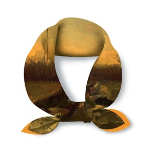 Bufanda cuadrada de sarga de seda para mujer, bufandas de cuello con pintura al óleo de escena de Crepúsculo, 53x53cm, novedad de <span class=keywords><strong>2022</strong></span> - Product Image 6
