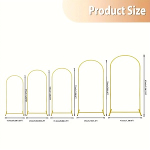 Tùy Chỉnh 4ft 5ft 6ft 6.6ft 7.2ft Vàng Kim Loại Đạo Cụ Vòm Backdrop Đứng Khung Ảnh Nền Đảng Trang Trí Nguồn Cung Cấp - Product Image 3