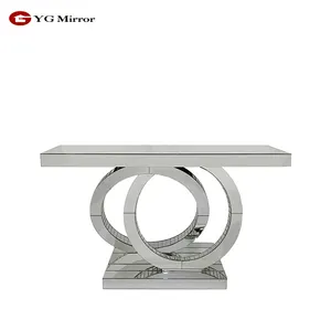 YGJS0074工厂OEM豪华现代小型华丽走廊入口镜面桌子客厅控制台桌子