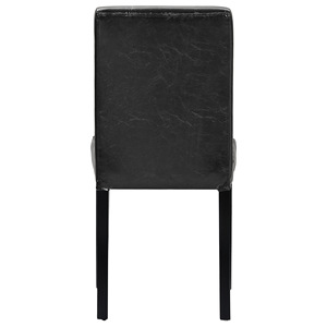 Chaise de salle à manger à dossier haut en similicuir, assise rembourrée, design moderne noir pour usage domestique - Product Image 3