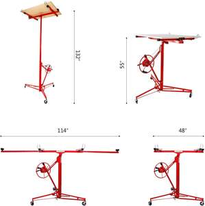 Elevador de panel de yeso al por mayor con brazo telescópico ajustable y ruedas bloqueables - Product Image 1