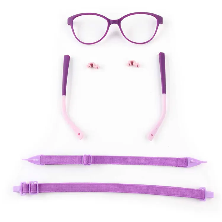2023 TR90 Kids Glasses for Girls Anti Blue Light Children Optical Glasses Frame Round Baby Purple Red Frame Eyeglasses