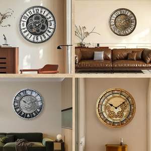 <span class=keywords><strong>Orologio</strong></span> <span class=keywords><strong>da</strong></span> parete <span class=keywords><strong>da</strong></span> 18 pollici con ingranaggi, <span class=keywords><strong>orologio</strong></span> decorativo in stile Steampunk industriale di grandi dimensioni, adatto per l'arredamento di cucina e soggiorno - Product Image 6