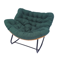 Fauteuil à bascule Uplion avec coussin, structure KD, cadre en acier, chaise de jardin en rotin, chaise de patio pour balcon