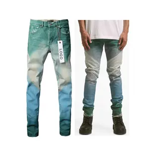 In Stock Mens Hip Hop For Purple Brand Jeans Coated Diagonal Y2K Jeans Baggy Men's Colored Jeans