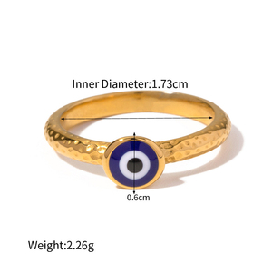 18K Vergoldeter Edelstahl Natürlicher Stein Strukturierter Hypoallergener Wasserfester Trendiger Modischer Ring Schmuck Damen <span class=keywords><strong>Landy</strong></span> - Product Image 6