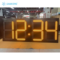 Große Gelbe Digitale LED-Uhranzeige für Außenbereich IP54 Wasserdicht 7-Segment-Zeit-Temperatur-Anzeige 1 Jahr Garantie für Tankstellen-Werbung
