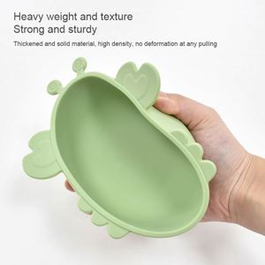 Plato de Silicona de Grado Alimenticio con Forma de Cangrejo para Bebés, Plato de Succión Antideslizante para la Alimentación de Niños Pequeños, Diseño de Dibujos Animados - Product Image 2