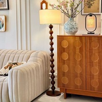 Lampe sur pied vintage de style américain, en tissu couleur noyer, lampe de canapé, style moderne du milieu du siècle, en fer, lumière ambiante LED