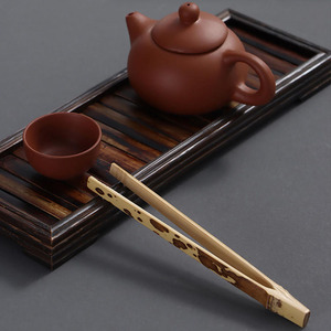 ที่คีบชาไม้ไผ่ญี่ปุ่นแหนบเครื่องปิ้งขนมปังไม้สำหรับทำอาหารชาและถือขนมปังปิ้งเบคอนมัฟฟินขนมปังเบเกิล - Product Image 5