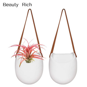 Plantador <span class=keywords><strong>de</strong></span> la pared conjunto <span class=keywords><strong>de</strong></span> 2 grandes macetas 19x14,5 CM sin vidriar <span class=keywords><strong>de</strong></span> cerámica, titular <span class=keywords><strong>de</strong></span> la planta <span class=keywords><strong>de</strong></span> aire, cubierta al aire libre suculentas macetas con L - Product Image 1