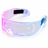 Lunettes LED Lumineuses Futuristes Décoratives en Acrylique Transparent 7 Couleurs pour Hommes et Femmes, Idéales pour les Festivals et Costumes de Rave