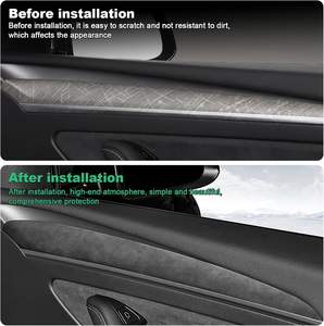 Tira Decorativa para Panel de Puerta Interior de Automóvil, Estilo Alcántara Italiano, para Tesla Model 3 Y 2017 2018 2019 2020 2021 2022 - Product Image 2