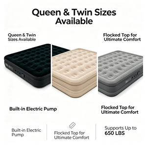 Matelas <span class=keywords><strong>Gonflable</strong></span> Automatique pour Camping Extérieur et Usage Domestique, Pliable avec Pompe à Air Intégrée, <span class=keywords><strong>Lit</strong></span> d'Appoint Électrique Simple/Double - Product Image 4