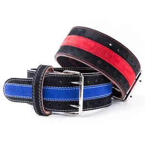 Cintura di sollevamento pesi personalizzata di alta qualità con cintura in pelle per sollevamento pesi