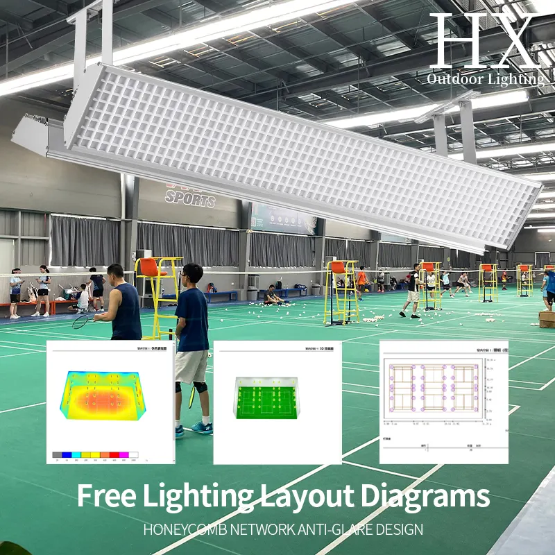 High quality LED badminton court no shadow lamp side mounting lamp anti glare table tennis indoor stadium lamp Grille Lights