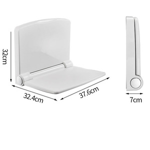 ที่นั่งอาบน้ำแบบพับได้ปลอดภัยสำหรับผู้สูงอายุติดผนังสีขาวมีขนาดแตกต่างกัน - Product Image 6