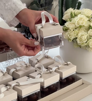 Boîtes à bonbons élégantes pour le Ramadan, petites boîtes de fête en acrylique, boîtes à bonbons de mariage, boîtes en carton beige transparentes, boîte à dessert en chocolat