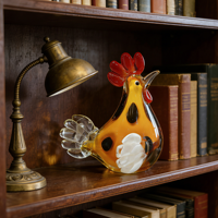 Ornements en verre faits à la main en gros, décoration de la maison, artisanat, produits en cristal, poulet, animaux