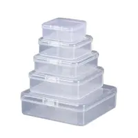 Clear Plastic Storage Boxes with Split-Hinged Lids, 9x6x4 in.