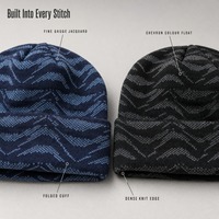Bonnet d'hiver Highfly personnalisé en tricot jacquard, motif lettre de dessin animé, bicolore, à revers chevron, 100% acrylique, style urbain, usine OEM