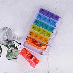Boîte à pilules en plastique colorée avec 28 compartiments pour la vente en gros – Organiseur hebdomadaire - Product Image 2