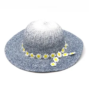 قبعة من القش المنسوج بألوان متنوعة للبيع بالجملة قبعة بواقيات كبيرة وللبالغين والصغار للسيدات