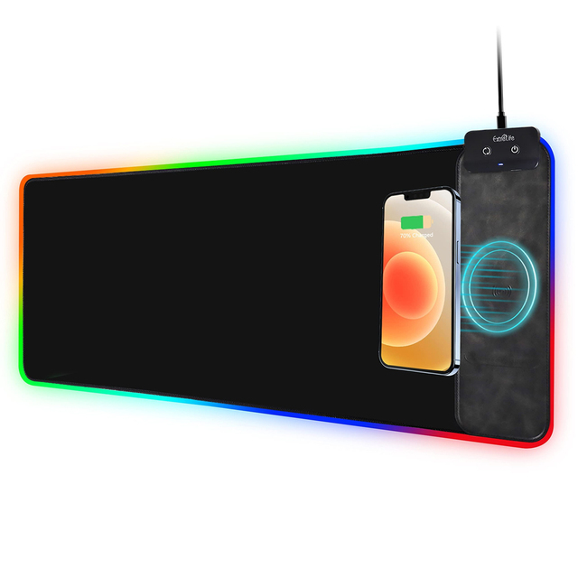 Ergonomic Phone 15w 25w Wireless Charging Custom LED RGB Square Rubber Material Custom Logo Gaming Mouse Pad Customizable