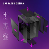 AntarcChill Atx Mid-Tower Gaming Computer Cases & Towers Cabinet Gaming Pc Case With 4pcs Argb Fan & Type-C Casing Desktop Cases