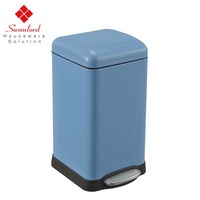 Style spécial carré en acier inoxydable pédale de recyclage poubelle élégant métal pied seau de stockage des déchets