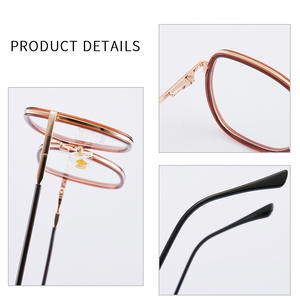 Monture de lunettes ronde TR90 87150 anti-lumière bleue pour femme, style européen, largeur de monture moyenne, verres AC - Product Image 1