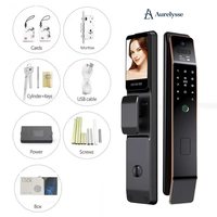 Serrure de porte numérique à reconnaissance faciale 3D Aurelysse, reconnaissance des veines de la paume, empreinte digitale, haute sécurité, antivol, connexion à l'application Tuya WiFi