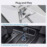 Chargeur de voiture Starlink Mini avec câble d'alimentation CC pour allume-cigare 12V-48V, affichage numérique, ports USB-C 140W et USB-A 35W durables