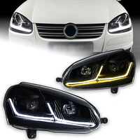 Conjunto de Faros Delanteros para VW Golf 5 MK5 2006-2010, Estilo Golf 7.5 Facelift con Luz de Circulación Diurna Bicolor