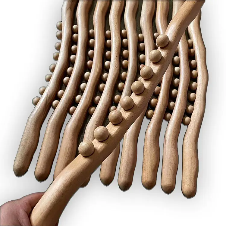 Massager for Body belly Natural Wood Massage Stick Back Scraping SPA Therapy roller Tool Point Treatment Guasha Relax