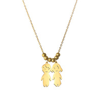 Collier personnalisé en acier inoxydable pour femmes et enfants Pendentif avec plaque signalétique gravée avec chaîne à maillons pour garçons et filles